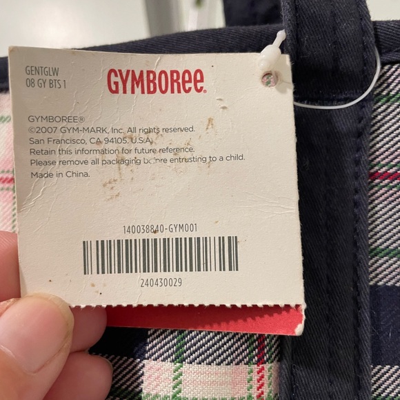 NWT Gymboree canvas tote plaid with apple charm - Picture 5 of 6